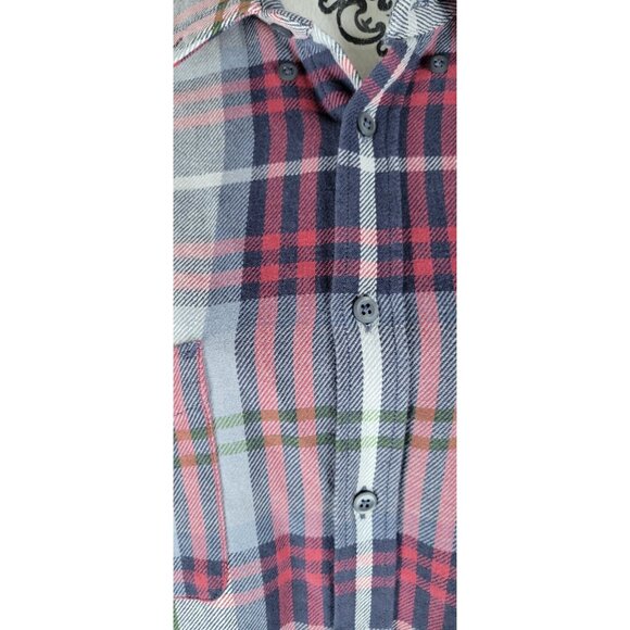 HUGO BOSS ORANGE Mens Plaid Long Sleeve Button Front Shirt Size Large Flannel - Picture 2 of 14